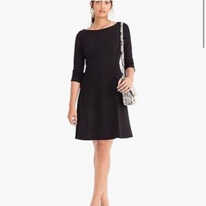 J.Crew A-line 3/4 sleeve dress in black ponte